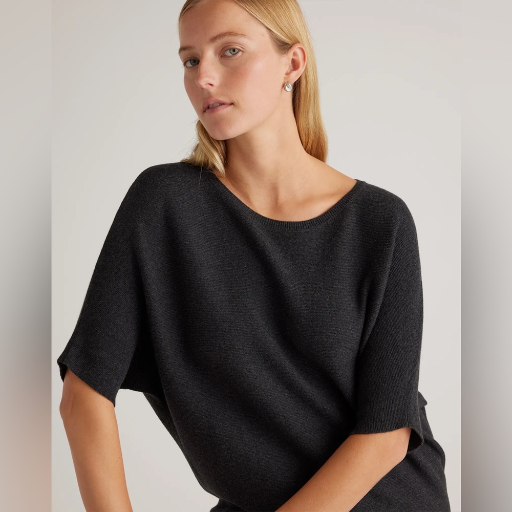 Like new Women's QUINCE black cotton and cashmere sweater size M - Picture 4 of 5